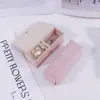 Caja de Brocado con Pintura de Paisaje Estilo Chino, Exquisita Caja de Almacenamiento con Tapa abatible y Cierre a presión para Anillos, Pendientes, Collares, Joyero Portátil