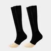 Calcetines de Compresión con Cremallera, Calcetines Zip Sox, Calcetines de Compresión, Calcetines Elásticos de Compresión para Media Pantorrilla con Punta Abierta