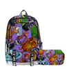 Temporada de Regreso a Clases Mochila Personas de Palo de Madera y Bestia Marina Tungtungtung Mochila Estuche para Lápices de Doble Capa Juego de Dos Piezas