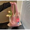 Bolso de Mano de Moda Transfronterizo 2025 Primavera Nuevo Bolso de Malla Tejida Calada Casual Dibujos Animados Fresco Bolso de Hombro