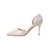 6691-1 Francés Primavera/Verano Hueco Viajero Temperamento Profesional Cómodo Tacón de Aguja Puntiagudo OL Charol Tacones Altos Zapatos Individuales de Mujer