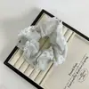 Anel de cabelo grande estilo feminino estilo francês, laço branco feminino, acessórios para cabelo oco, estilo coreano, estilo princesa, corda de cabeça, trança lateral torcida