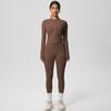 Chaqueta deportiva de secado rápido con cremallera para mujer, pantalones de yoga ajustados de cintura alta y cadera, estilo europeo y americano, para correr al aire libre