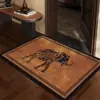 Tapete a cuadros retro con estampado de margaritas de ojo desnudo 3D para entrada de casa, estampado plano, antideslizante, quitapolvo