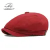 Boina Vintage de Pico de Pato para Mujer, Versátil Gorra de Periodista Artística para Primavera y Verano, Gorra Simple Lisa de Pico de Pato, Gorra Octogonal para Hombre, Moderna