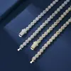 Colar Cubano Corrente Europeia e Americana 7mm de Largura Moissanita Prata S925 Corrente Cubana Redonda Acessórios de Marca Tendência Venda Quente Transfronteiriça