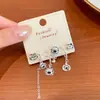 Conjunto de Brincos Coloridos de Borboleta e Flor com Pérolas para Uma Semana para Mulheres, Pino de Prata, Pequeno e Requintado, Brincos Doces e de Alta Qualidade