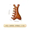 Pente de Massagem de Sândalo Dourado com Cinco Dentes Placa Gua Sha Meridianos Bastão de Acuponto para Cabeça Ferramenta Multifuncional de Beleza Facial Em Estoque