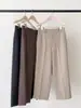 Sem Devoluções ou Trocas Coleção de Inverno 2025 Nova Calça Cropped Casual Solta de Lã de Cintura Alta Reta Coreana Dongdaemun Ou*Ce