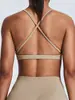Novo Top de Yoga Costas Lisas Beleza Feminino com Alças Cruzadas Secagem Rápida Ajustado Roupa Íntima Esportiva Peça Externa
