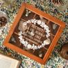 Caja de almacenamiento de escritorio de acrílico blanco con estampado vintage de nueve cuadrículas, caja de regalo de pastel de luna de mediados de otoño, caja de madera para guardar joyas