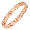 Pulsera Magnética Popular Transfronteriza Europea y Americana, Elegante Aleación de Trébol de Lujo Ligero Incrustada con Diamantes, Pulsera Magnética de Una Fila para Mujer