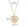 Venta Caliente Corazón de Melocotón Dorado Acero Inoxidable Colgante de Ojo Collar No se Desvanece Gama Alta Amor Cruz Retrato Al Por Mayor