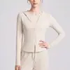 Nuevo Top Deportivo de Yoga con Sensación de Segunda Piel, Suave y Amigable con la Piel, Chaqueta Transpirable con Protección Solar para Exteriores para Mujer, Sudadera con Capucha de Doble Cremallera