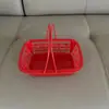 Cesta Plástica Vermelha para Colheita de Morango, Caixa de Presente para Embalagem de Frutas, Cesta de Ovos com Tampa, Amora-vermelha, Cereja, Amora