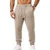 Calça Jogger Masculina Jacquard Tricô de Trança Cruzada 2026 com Cintura Elástica e Cordão Calça Esportiva Casual