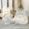 Vela perfumada DIY Tulipán Recipiente de vidrio Adornos de fragancia creativos para el hogar Regalo de cumpleaños y vacaciones Candelabro