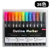 Fornecimento Exclusivo da Amazon Transfronteiriço de Canetas de Contorno Dupla Linha, Canetas com Glitter, Canetas para Journaling DIY, Marcadores para Cartões de Natal, Marcadores de Texto