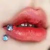 6 Cores Disponíveis, Argolas de Lábio Revestidas, Argolas de Cartilagem de Orelha em Aço Titânio, Joias para Piercing, Argolas C, Argolas Ferradura com Bolas Acrílicas, Acessórios para Lábios Atacado