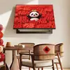 Cubierta Decorativa Pintada para Caja de Medidor Eléctrico de Panda, Modelo Año Nuevo del Caballo, Cubierta Decorativa para Caja de Distribución, Arte de Pared Festivo y Propicio para Restaurante