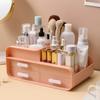 Caja de Almacenamiento de Cosméticos Transparente Tipo Cajón de Escritorio, Estante con Espejo de Maquillaje para Tocador, Caja Dividida para Lápices Labiales Transfronteriza