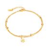 Moda de Verano Japonesa y Coreana Estilo Sencillo de Margarita para Niña Joyería Nicho Personalizada Doble Capa Acero de Titanio Ancla Joyería para Mujer