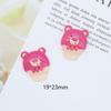 Accesorios de resina para manualidades con forma de oso de fresa transparente, venta al por mayor, hebilla para zapatos, accesorios para el cabello, crema, pegamento, funda para teléfono, abanico, parche decorativo