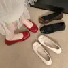 Vestido de verano suave 4 cm nueva altura interior que aumenta 2026 zapato de tacón único con lazo estilo hada francesa con zapatos de tacón único de punta baja