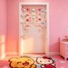 Cortina para Estudiante para Decoración de Puerta de Dormitorio en Casa, Cortina de Sala de Estar, Cortina de Puerta Divisoria Multipropósito de Tres Paneles con Nubes de Colores Estilo Europeo Sin Perforaciones