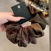 Design Coreano de Nicho Sensee Patchwork de Cetim Strass Elástico Grande para Cabelo para Mulheres Moda Versátil Suporte de Rabo de Cavalo Acessórios de Cabelo
