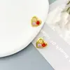 Brincos Exquisitos de Zircônia Colorida em Formato de Coração, Leve Luxo, Nicho, Retro, Ins, Modernos para Mulheres, Simples e Versáteis
