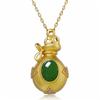 Pingente de bolsa rica incrustada de diamantes incrustada com jade Hetian Jaspe pingente de bolsa de ouro pingente de bolsa fufu antigo