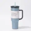 Nueva Taza de Doble Pared con Aislamiento al Vacío Transfronteriza de 40 oz para Coche, Deportes al Aire Libre con Asa, Taza con Popote