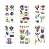 Tema de Carnaval Pegatinas de Tatuaje Coloridas Elementos Coloridos Atmósfera Festiva Fiesta Fiesta Llamativas Pegatinas de Tatuaje Personalizadas
