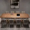 Escritorio de sala de estar Zen madera madera maciza mesa de conferencias rectangular comercial tablero grande mesa larga simple multifuncional
