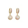 Brincos da Moda e Únicos Estilo Coreano Microcravejados de Luxo Leve com Pérolas Penduradas, Design de Nicho, Estilo Celebridade da Internet, Brincos de Alta Qualidade e Elegantes