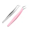 Pinzas para Pestañas de Acero Inoxidable con Mango Cruzado Dorado Flor de Pluma Pinzas de Separación de Cabello de Alta Precisión para Injerto de Pestañas
