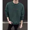 Sudadera bordada estilo americano tie-dye cruzado para hombre, playera base casual pesada de otoño, top holgado para adolescentes