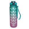 Botella deportiva de gran capacidad portátil para comercio exterior al por mayor con degradado de aspecto alto, popote, taza de agua esmerilada con escala