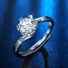 Celebridad de Internet En Vivo Pared Retorcida Forma de Copo de Nieve Anillo Femenino de Diamante Moussan Anillo de Plata Esterlina Alta Textura Anillo de Boda Regalo del Día de San Valentín