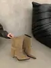 Botines de Tacón Alto con Punta Aguda y Hebilla de Gamuza Retro para Mujer Botas 2026 Nuevas Botas para Pantalón de Tacón Fino de Otoño/Invierno Botas de Media Caña