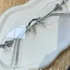Gafas sin montura con borde incrustado de diamantes estilo coreano para mujer, Monturas de gafas de alta gama y elegantes para miopía, Se pueden equipar con lentes transparentes anti luz azul
