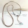 Collar Largo de Cerámica Minimalista Lujo Ligero Nicho Versátil Colgante Estudiante Cadena para Suéter Joyería Accesorios Bohemios