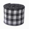 Vendas Diretas de Fábrica de Acessórios de Laço Feitos à Mão, Fitas Decorativas de Natal, Fitas Coloridas Xadrez de Imitação de Linho