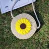 Bolso Pequeño de Paja Tejido a Mano, Bolso Desnudo, Bolso de Paja Floral para Niños, Bolso Cruzado, Bolso Nube, Moderno y Versátil