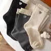 Meias Femininas de Renda Nova Outono, Suaves e Atmosféricas, Meias Largas em Formato de Coração, Venda Direta da Fábrica de Dongdaemun