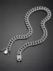 Venta Caliente Transfronteriza de Amazon Pulsera Cubana de 13 mm Aleación Completa de Diamante Broche de Bigote de Dragón Pulsera Hip-Hop Joyería Europea y Americana Venta al por Mayor