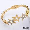 Venta al por mayor transfronteriza directa de fábrica oro de 18 quilates alta calidad estrellas femeninas acero de titanio femenino joyería que no se decolora pulsera de acero de titanio