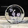 Flor de Ameixa de Cristal Prata Flor de Ameixa Dupla Artesanato de Flores de Cristal Enfeites Fornecimento Transfronteiriço Lembrança do Dia das Mães
