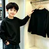 Camiseta Casual Versátil de Algodão Puro, Coleção Primavera/Outono 2026, Estilo Americano Moderno, Fresca e Estilosa, com Estampas Únicas, Manga Longa para Meninos e Bebês